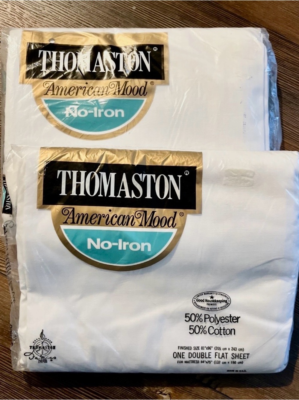 2 Thomaston No-Iron Double Flat White Full Sheets